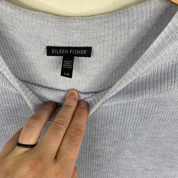 Eileen Fisher Sleeveless Sweater Tunic Light Blue Wool Blend Women's Large - Picture 2 of 4